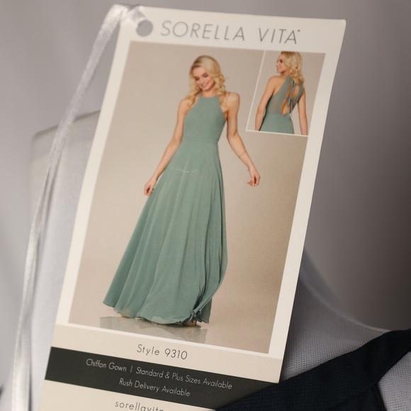 Sorella Vita 9310 Chiffon Dress Navy Tag Size 14 (street size 10-12) NWT - Picture 8 of 13